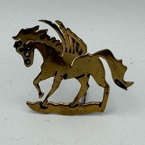 Handmade Metal Art 3 D Pegasus Pin One Of A Kind Fantasy Magical